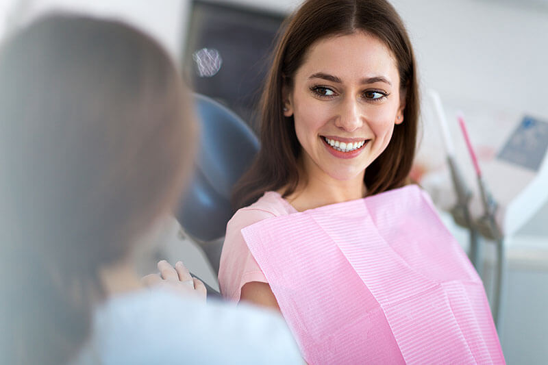 Young female patient smiling